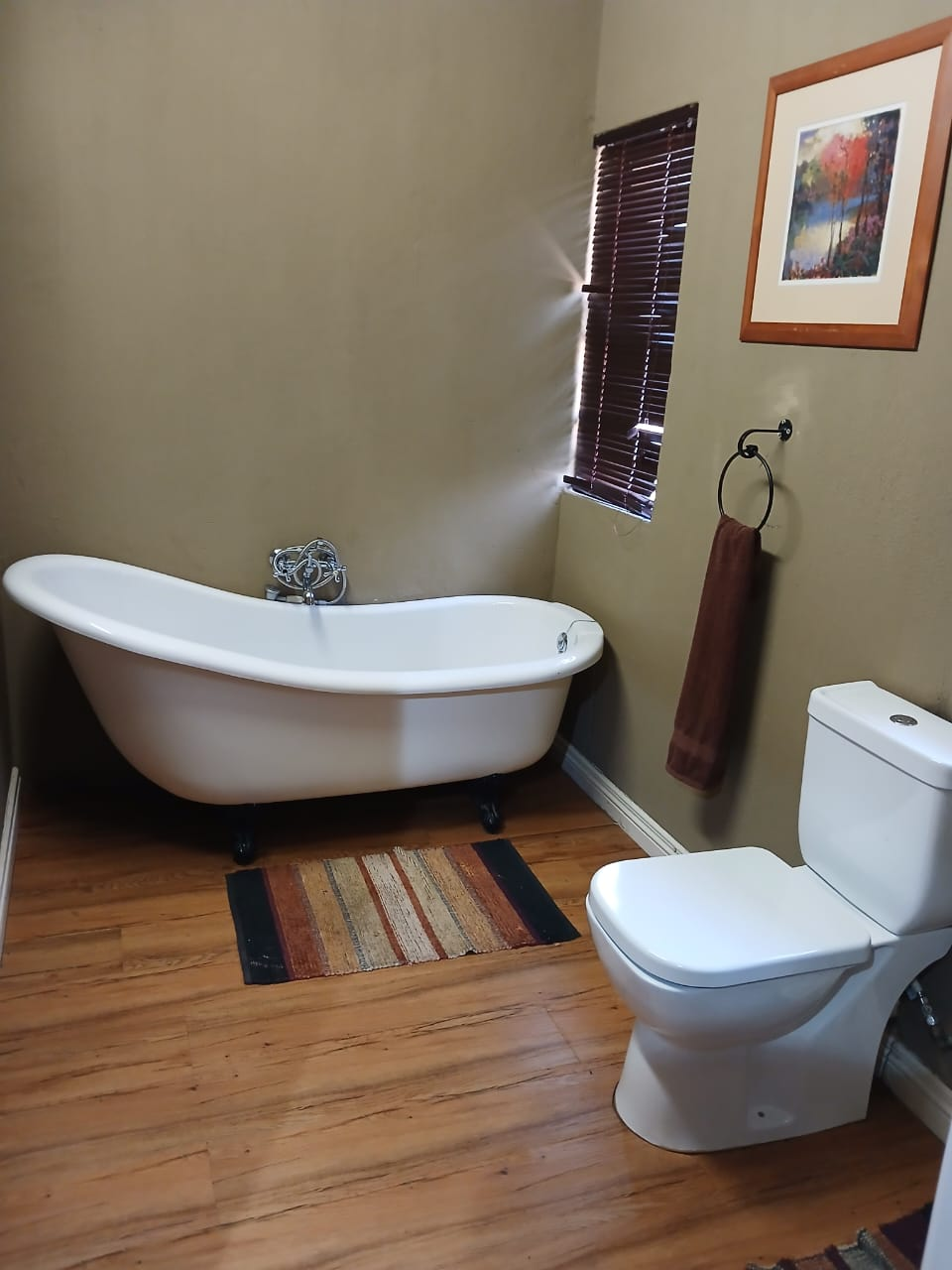 Bathroom with freestanding bath